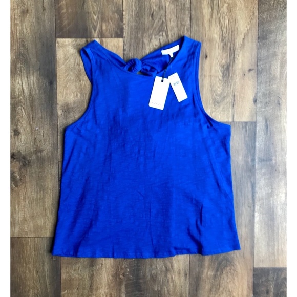 Anthropologie RO&DE Bow Back Blue Tank Size L - Picture 4 of 8
